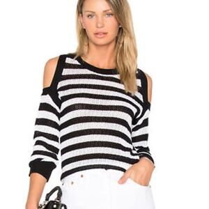 Rag & Bone Tracey Striped Cold Shoulder Knit Sweater Women's Large